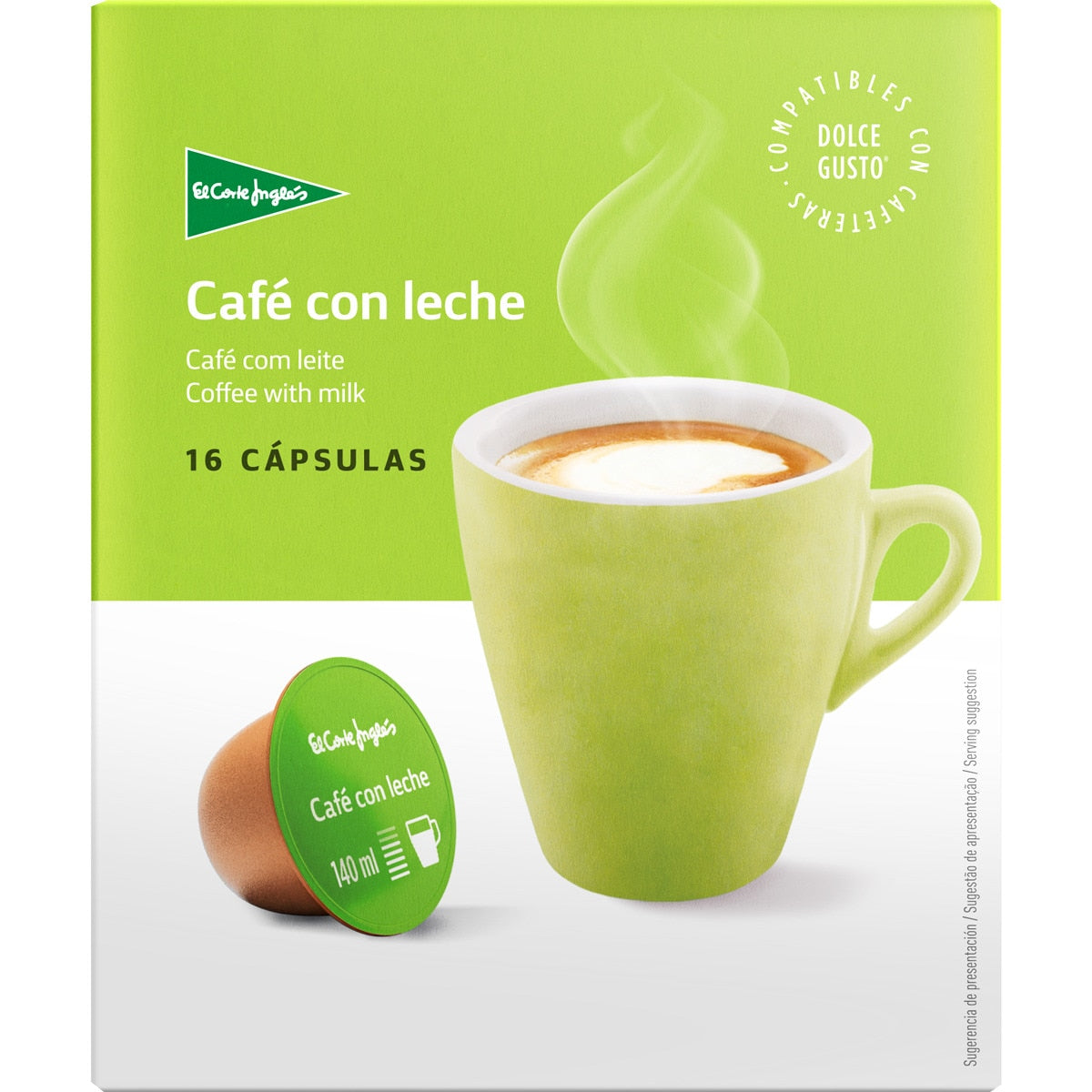 Café Con Leche Estuche 16 Cápsulas Compatibles Con Máquinas Dolce Gusto
