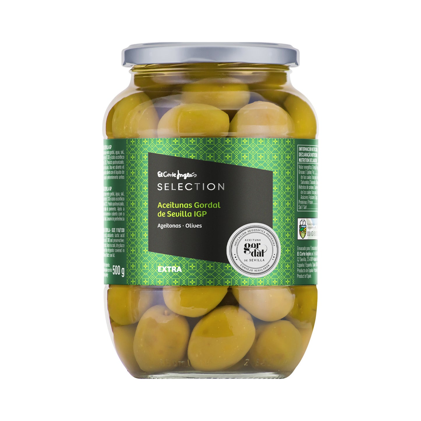Aceitunas Gordal Igp Enteras Frasco 500 G Neto Escurrido