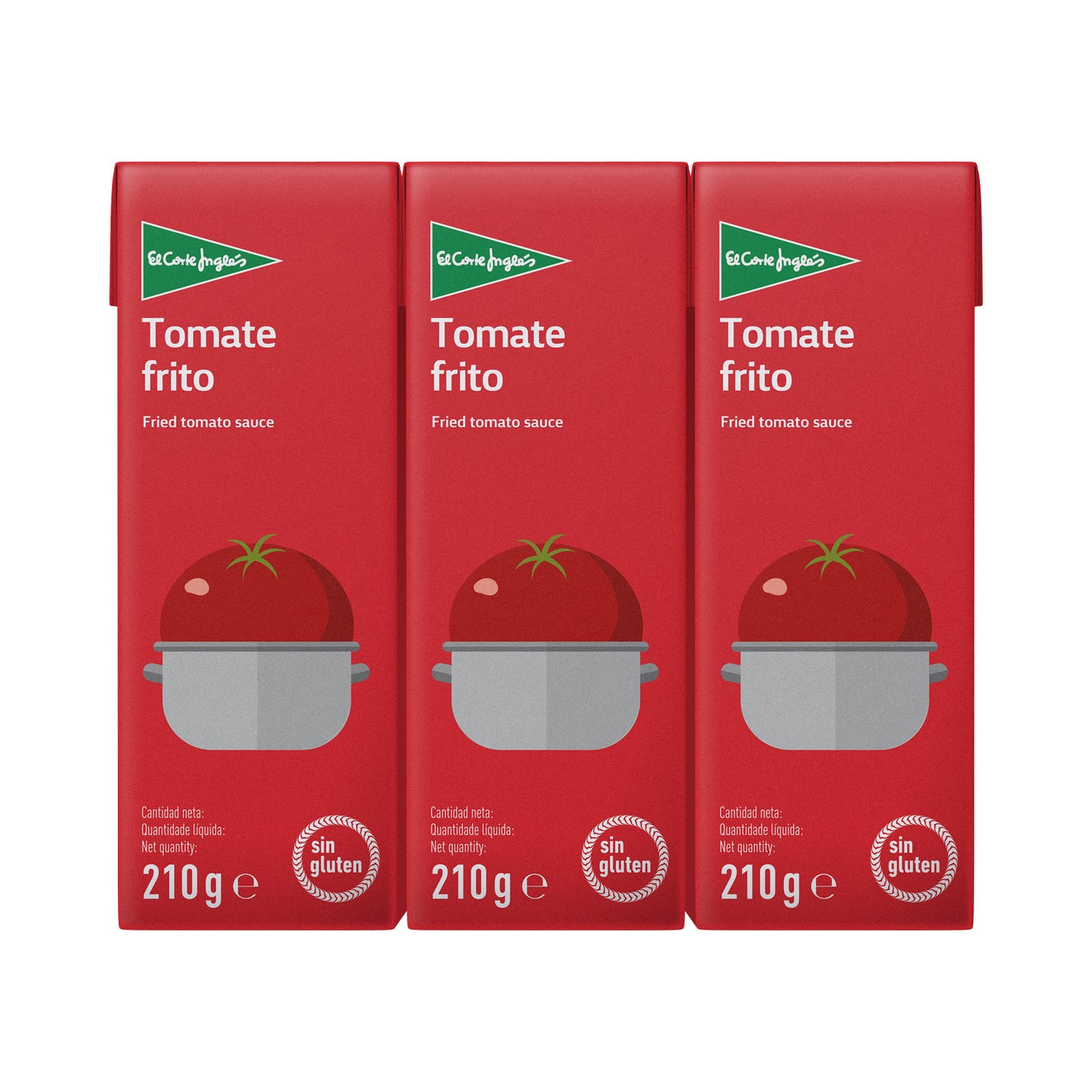 Tomate Frito Sin Gluten Pack 3 Envases 210 G