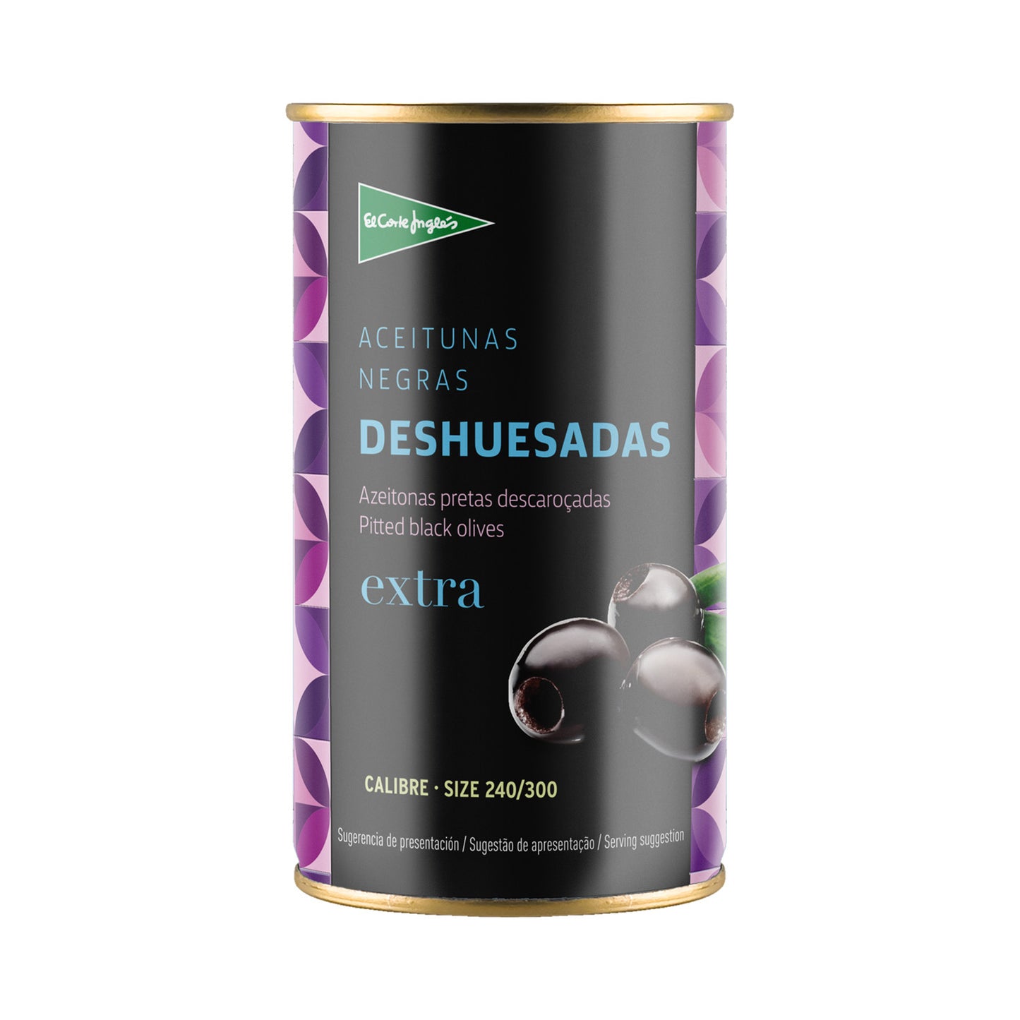 Aceitunas Negras Deshuesadas Extra Lata 150 G Neto Escurrido