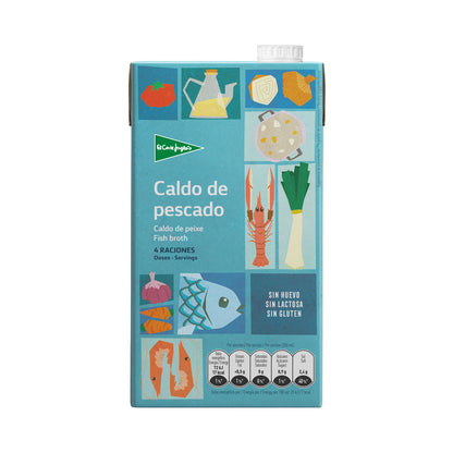 Caldo De Pescado Con Aceite De Oliva Virgen Extra Sin Gluten Envase 1 L