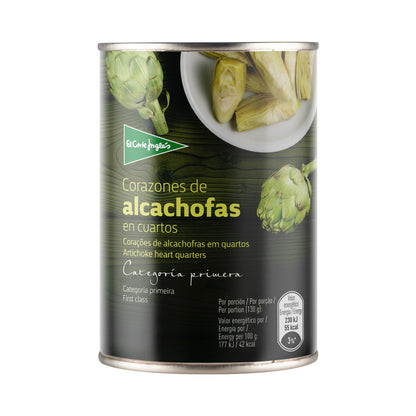 Corazones De Alcachofas En Cuartos Al Natural Lata 240 G Neto Escurrido